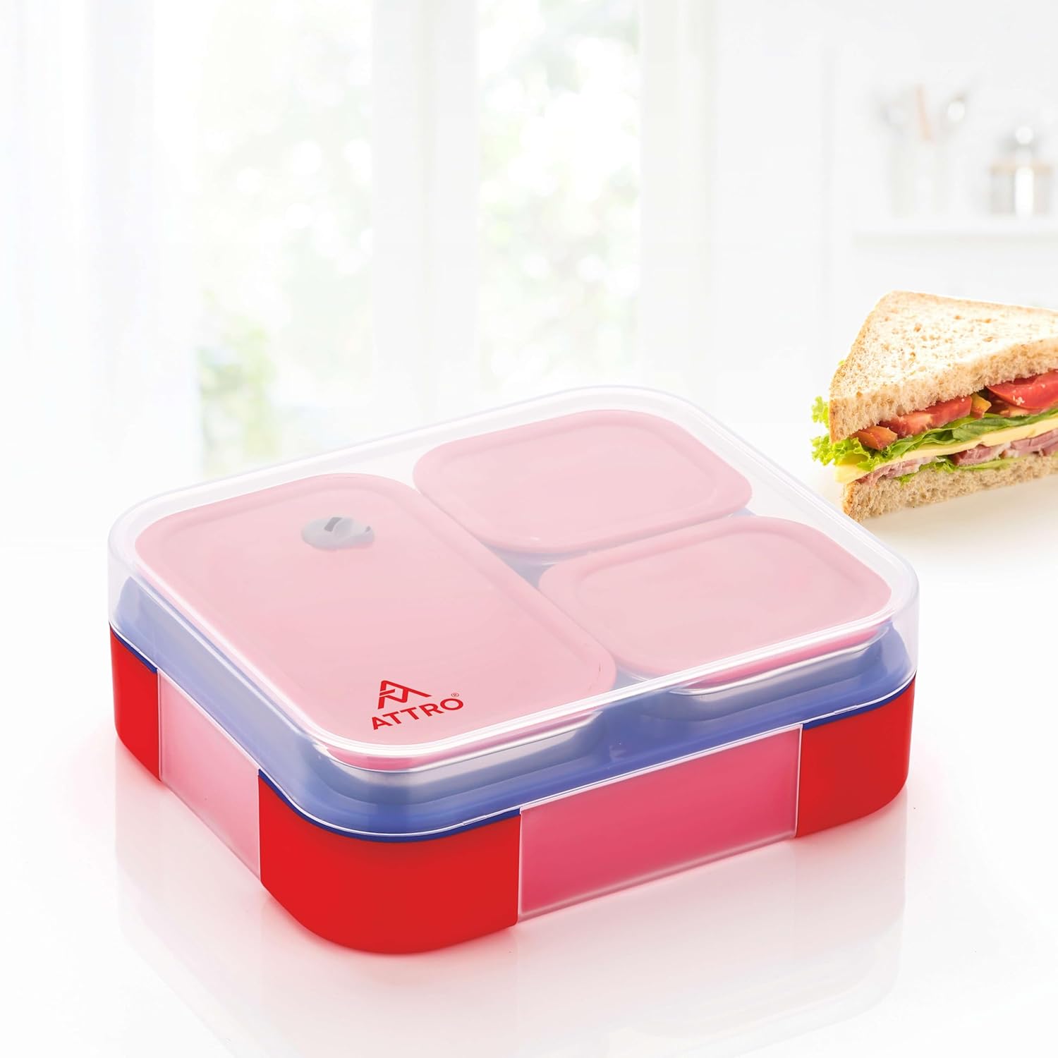 Attro Admire 3 Compartment SS Lunch Box