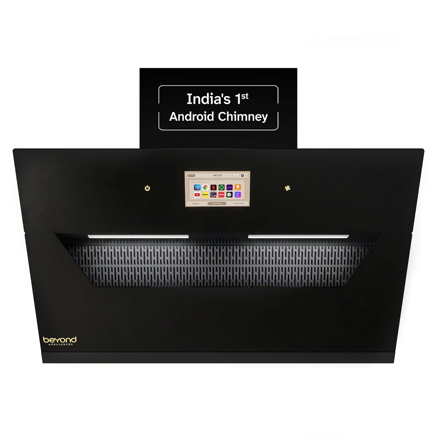 Beyond Eris Filterless Slant Kitchen Chimney with Smart Android Dashboard & Speakers
