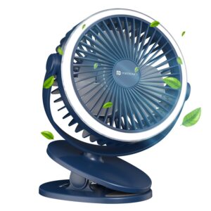 Portronics Clipcool Adjustable Portable Fan with Ring LED Light
