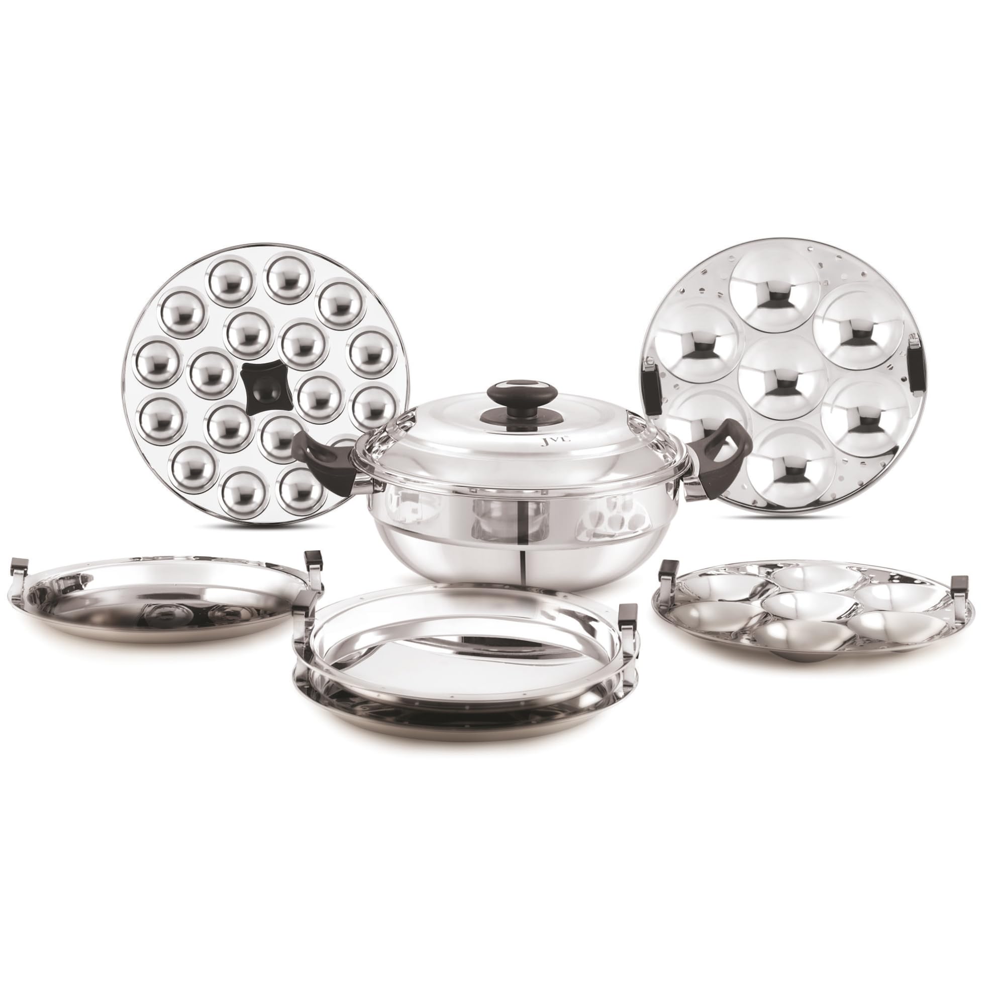 JVL Triply 5-in-1 Multi Kadai Steamer 28cm – Idli, Dhokla, Momos | Induction & Gas Compatible