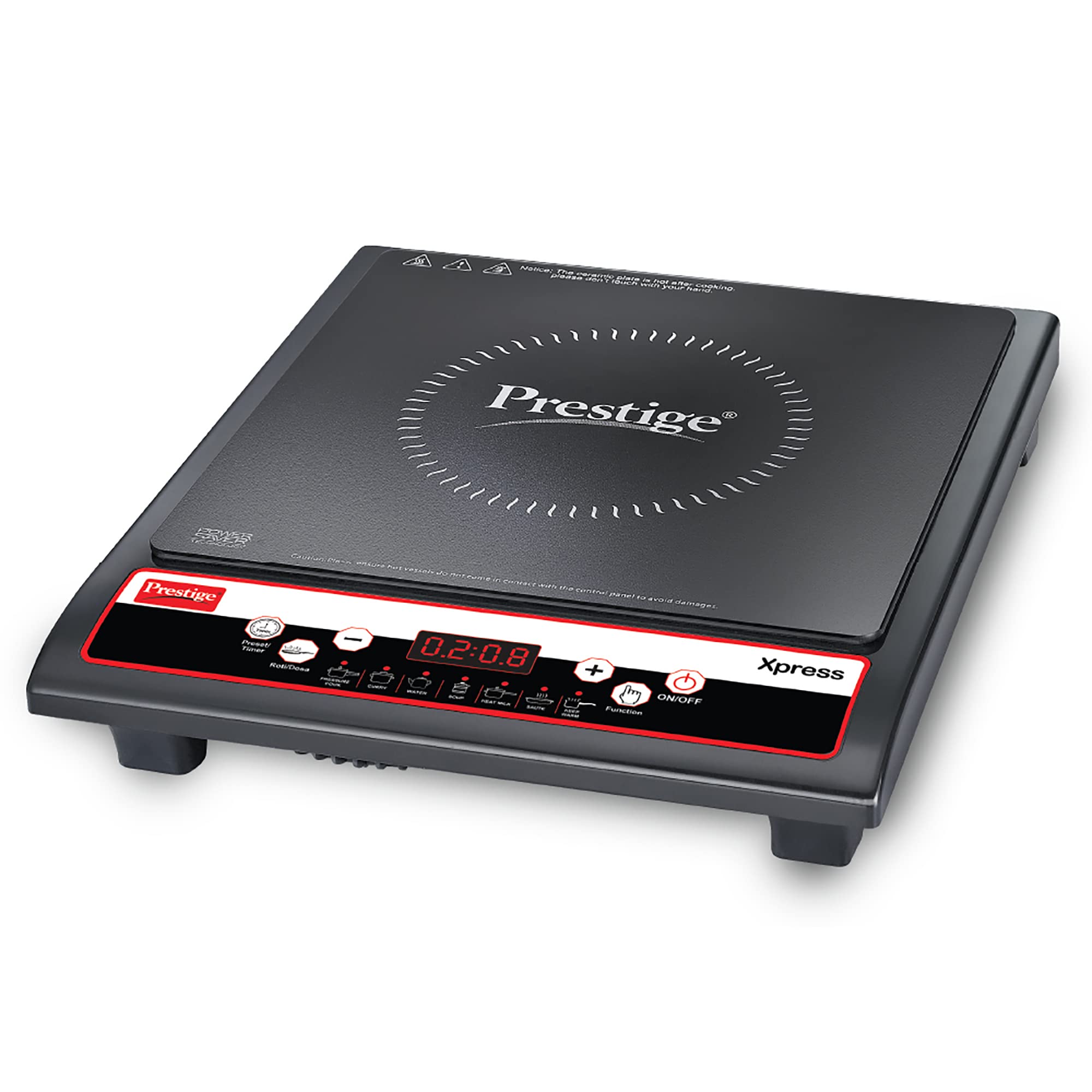 Prestige Xpress 1200W Induction Cooktop with Indian Menu & Auto Voltage Regulator