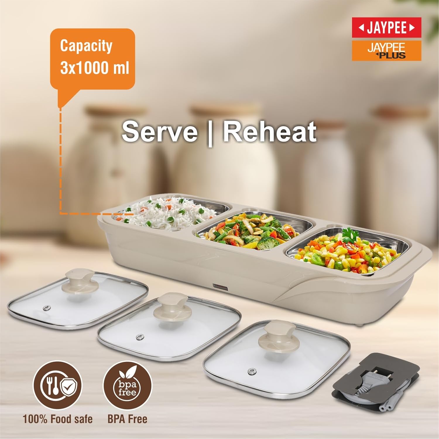Jaypee Plus 3-in-1 Electric Casserole Set
