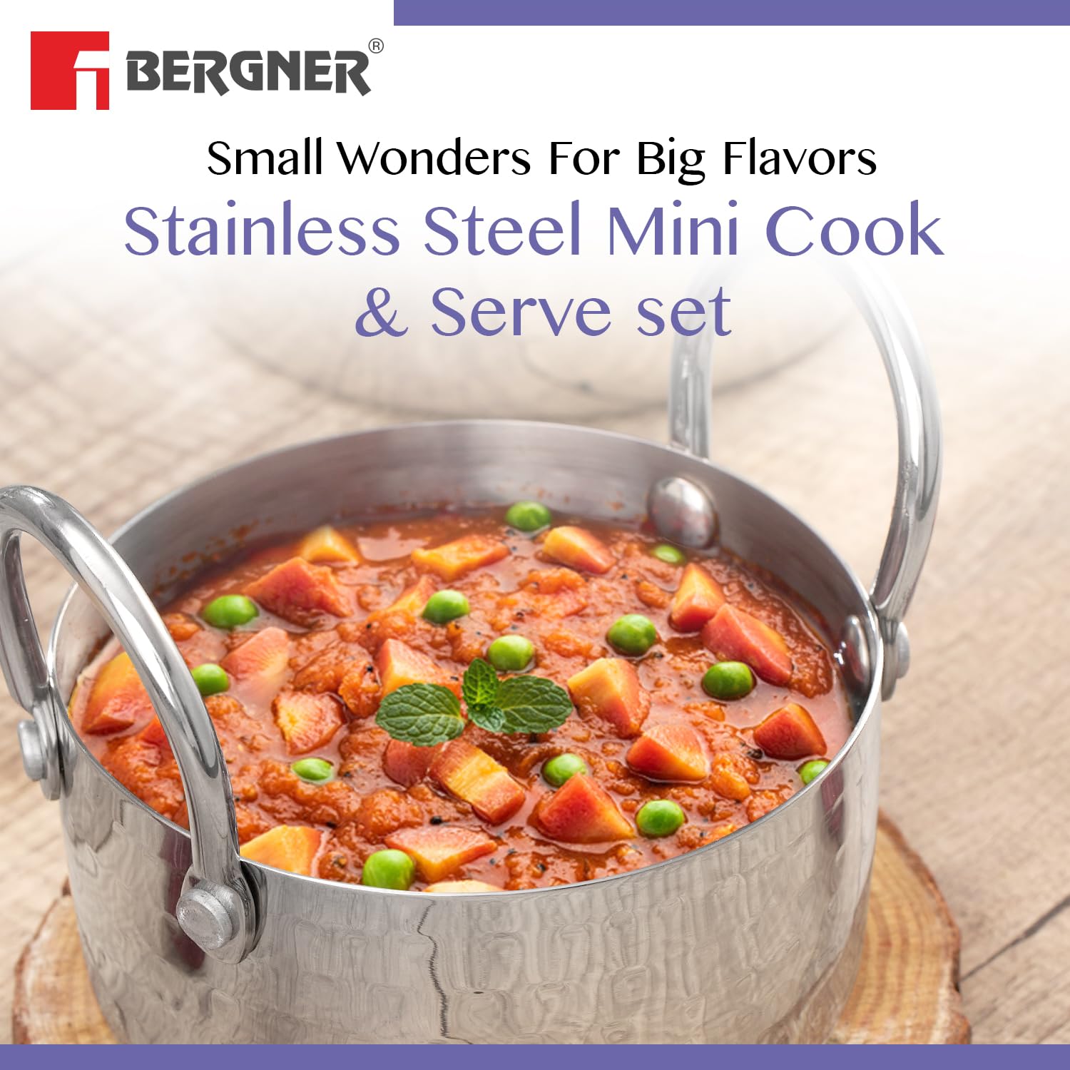 Bergner BE Bergner Essentials Stainless Steel Mini Hammered