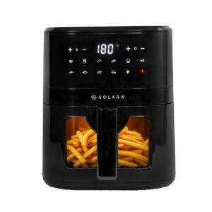 SOLARA 4.5L Air Fryer for Home – 10 Presets, See-Through Window, 1500W, Black