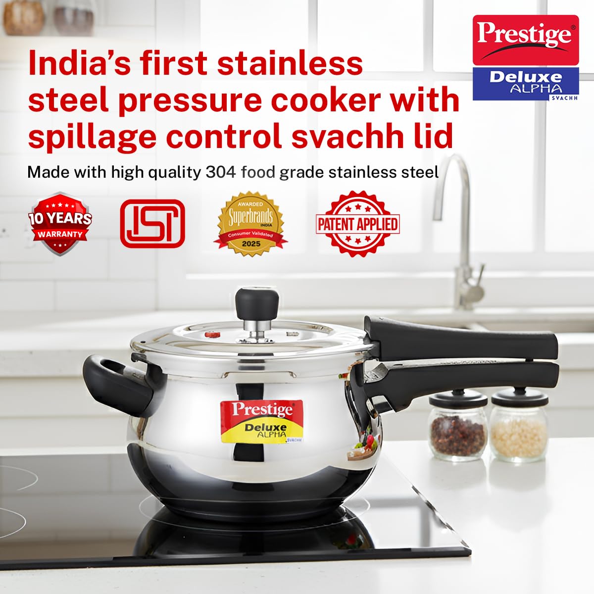 Prestige Deluxe Alpha Svachh Junior Handi Pressure Cooker