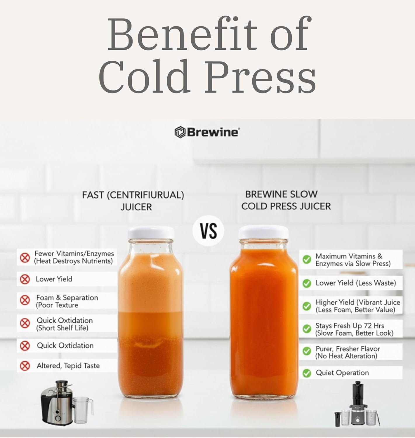 Brewine Cold Press Slow Juicer