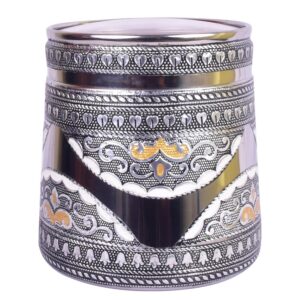 Stainless Steel Storage container Minakari Antique Design See Through Lid Multi-Purpose Storage Air tight lid 1000 ml/1500 ml capacity Stainless Steel Deep Dabba