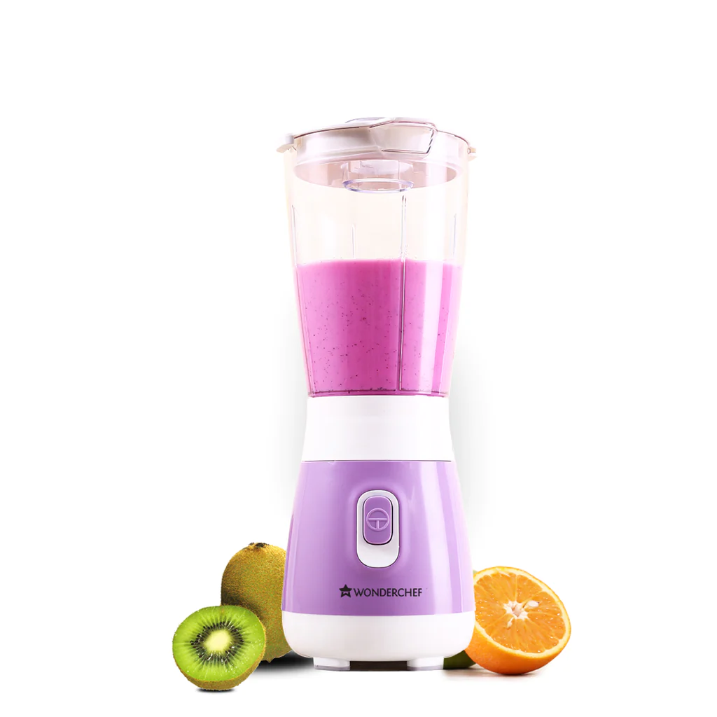 Wonderchef Orchid Personal Blender, 250W Copper Motor, 600ml Transparent Jar, Stainless Steel Blades for Perfect Blending, Hassle Free Blending of Fruits & Vegetable Juices, Protein Shakes, Smoothies