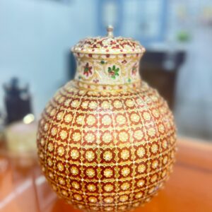 LIME Meenakari Decorated, Big Stainless Steel water Pot with Mirror Lamination (10 litres)