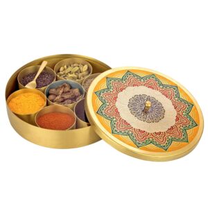 Pipal Brass Masala Box for Kitchen