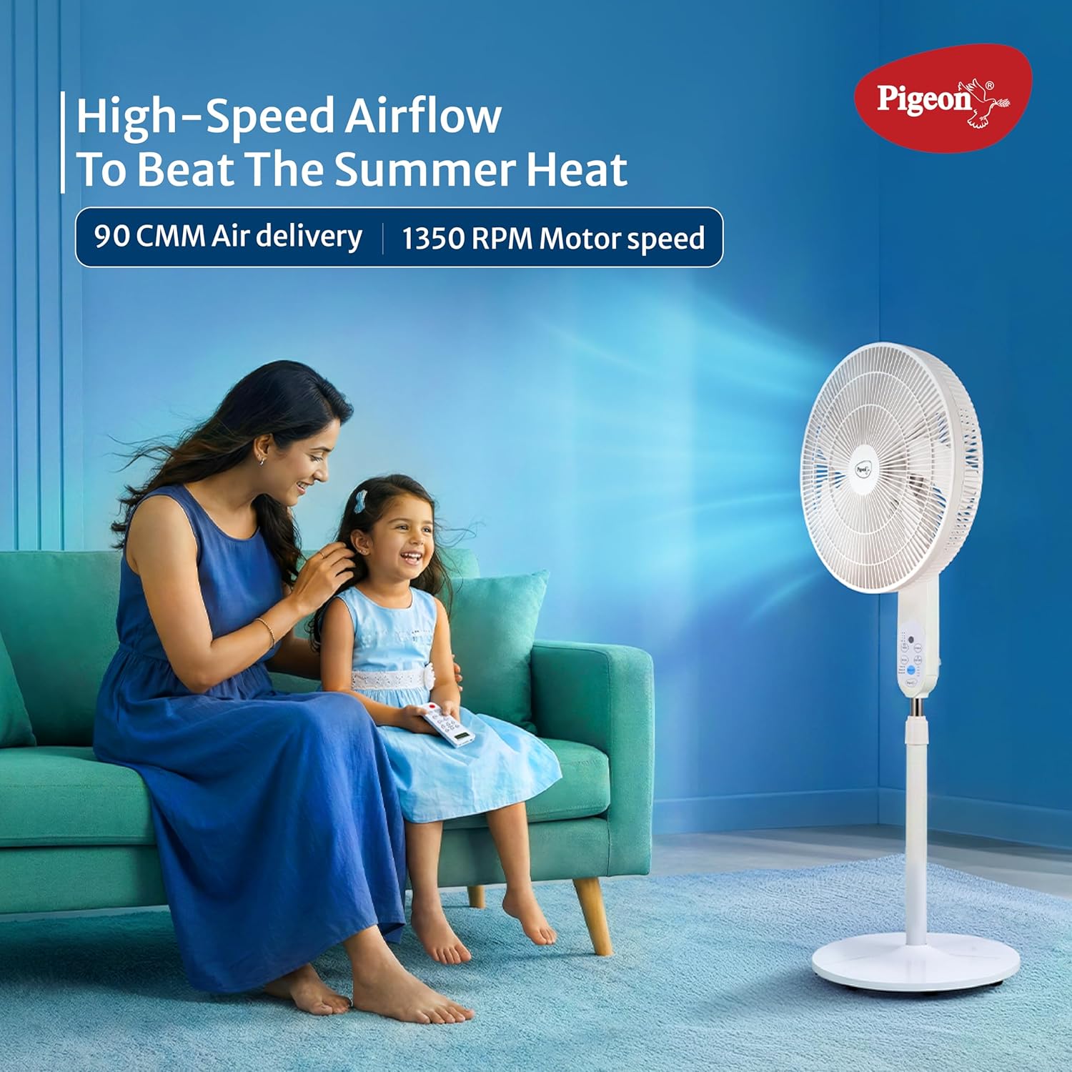 Pigeon BLDC Pedestal Fan with Remote