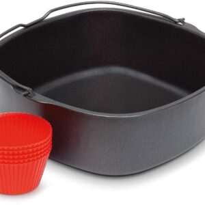 Philips Air Fryer Baking Accessory Kit with Baking Pan and Silicone Muffin Cups, HD9925/01, Black