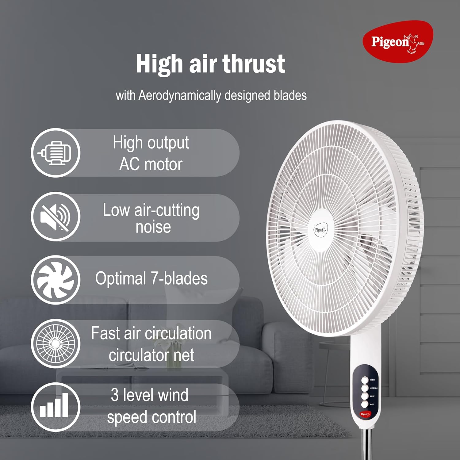 Pigeon Fantastic Pedestal Fan for Home & Office