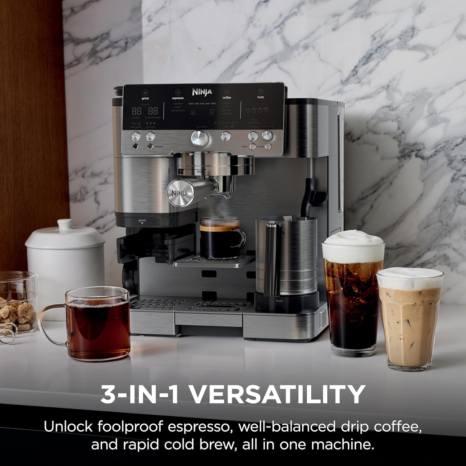 Ninja Luxe Café Premier 3-in-1 Espresso Machine with Built-in Grinder & Scale