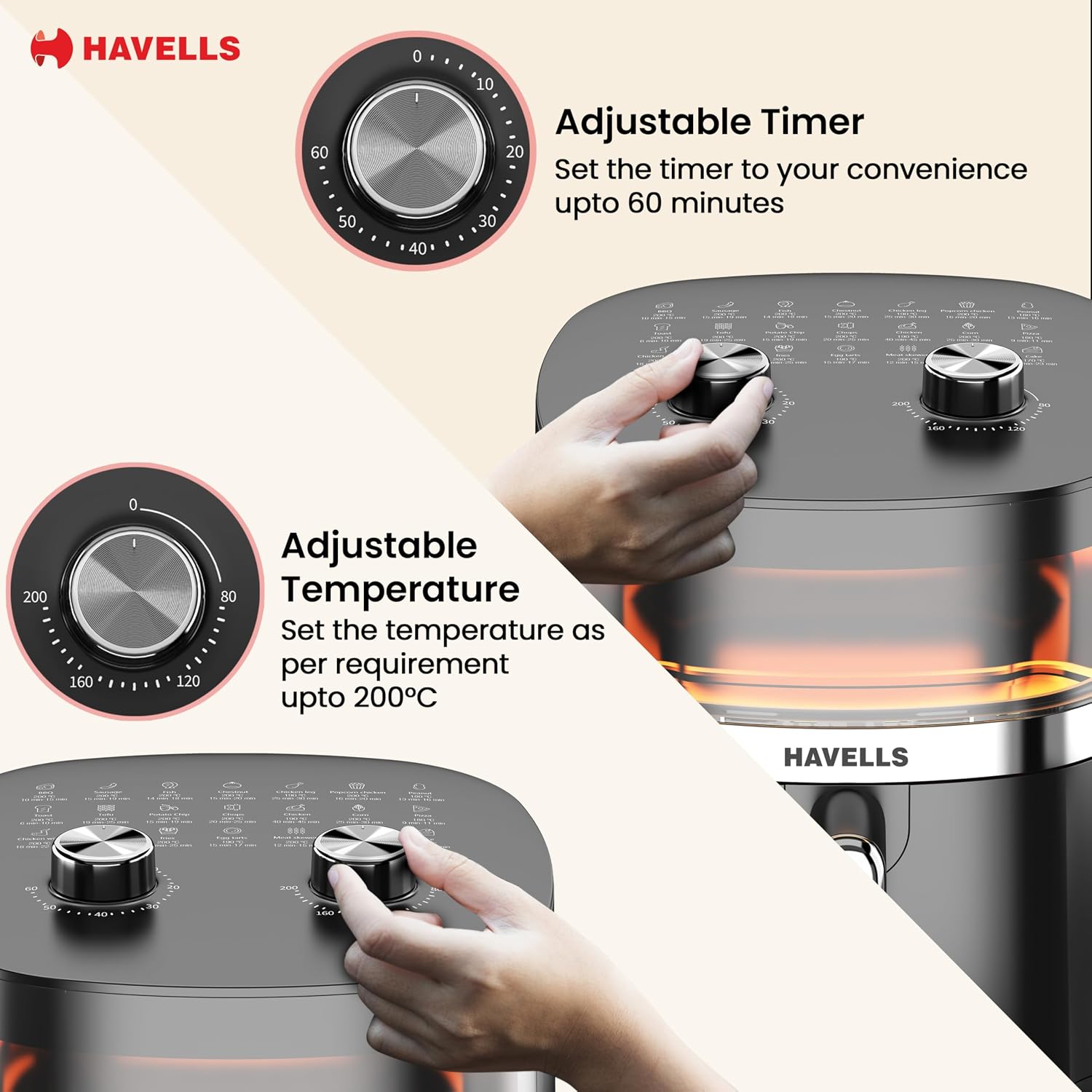 Havells Prolife Stellar Chef Air Fryer 5.5 Ltr