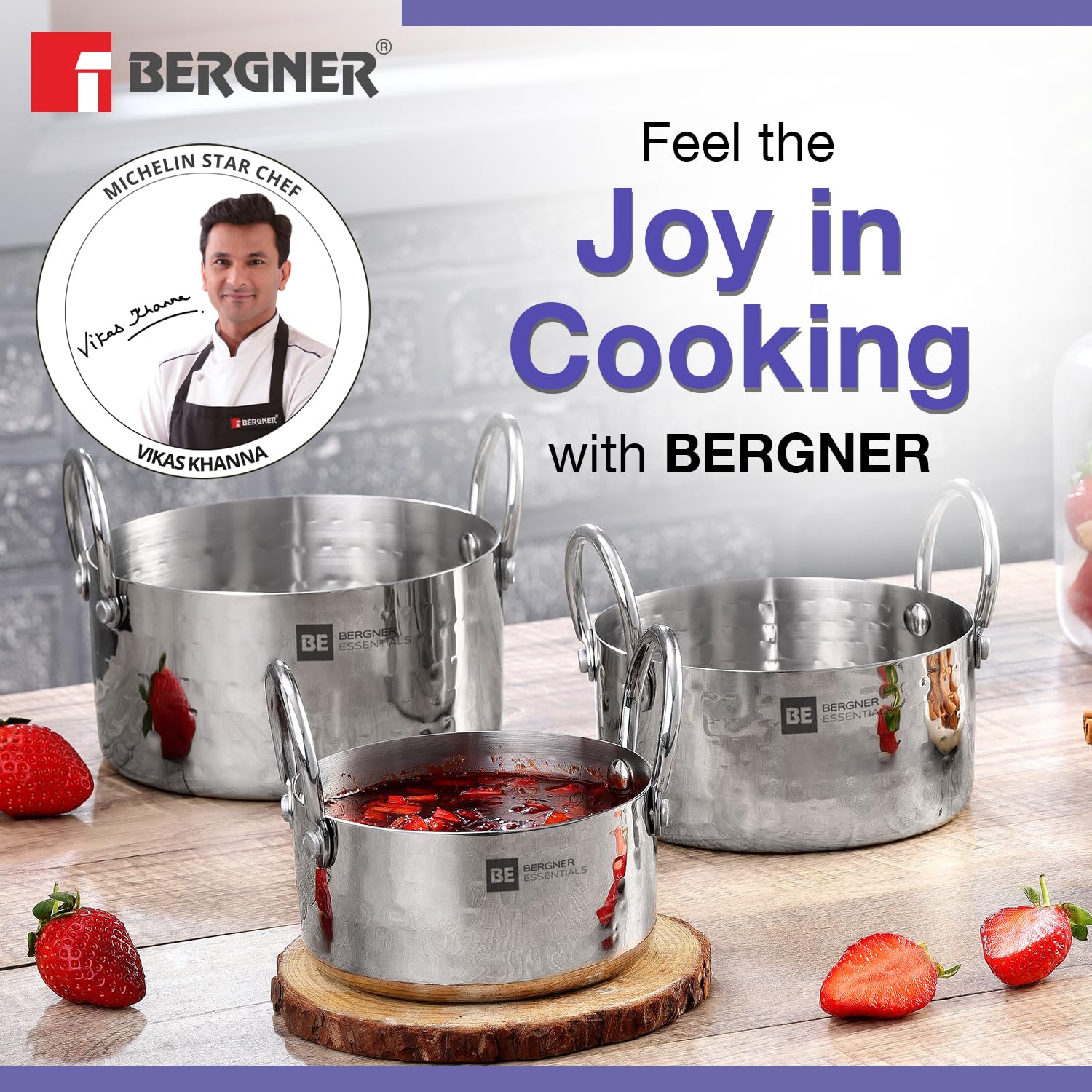 Bergner BE Bergner Essentials Stainless Steel Mini Hammered
