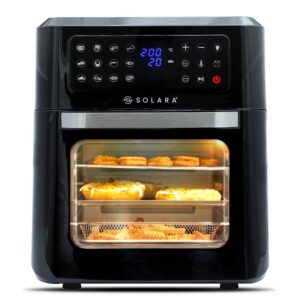 SOLARA 12L Air Fryer Oven, 1800W OTG with 12 Presets & 6 Accessories – Black