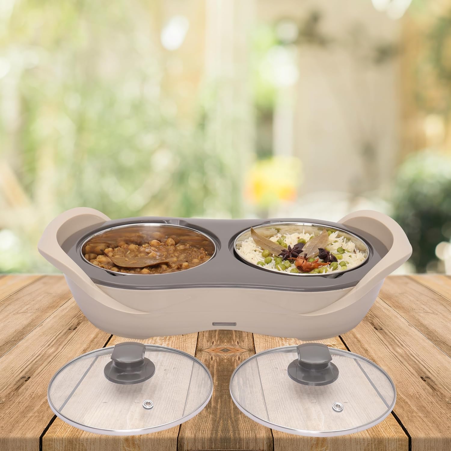 Jaypee Plus 2-in-1 Stainless Steel Electric Casserole Set