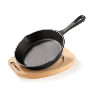 Bergner Mini Cast Iron Pan with Wooden Tray