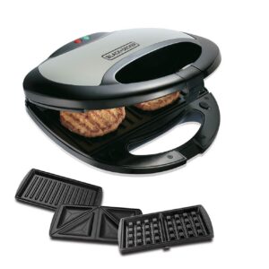 BLACK DECKER-3 IN 1 MULTIPLE SANDWICH, GRILL & WAFFLE MAKER-750W TS2090