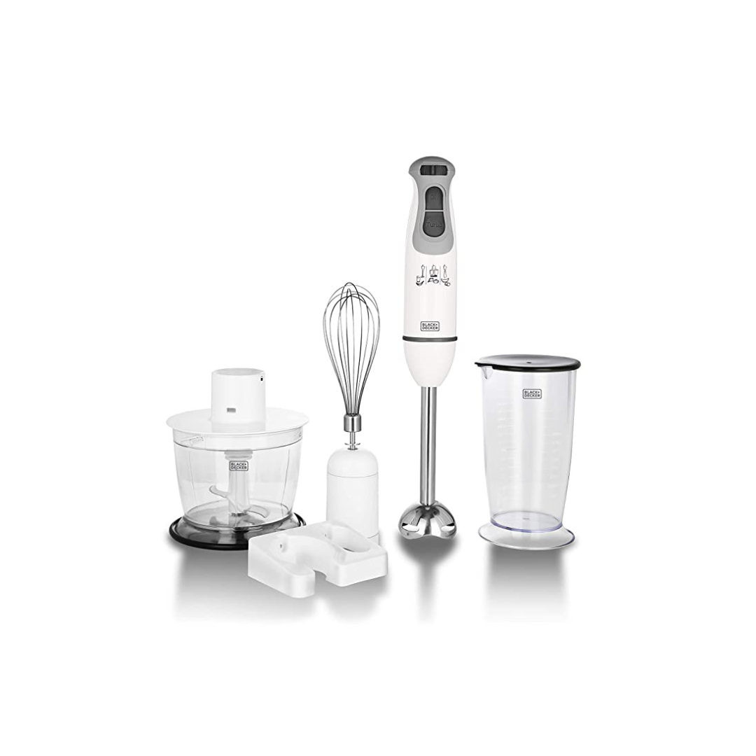 BLACK+DECKER Hand Blender with Chopper | 600W | White
