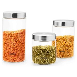 Borosil Jar-Endura Round So3 750Ml+1Ltr+1.3Ltr SS Lid