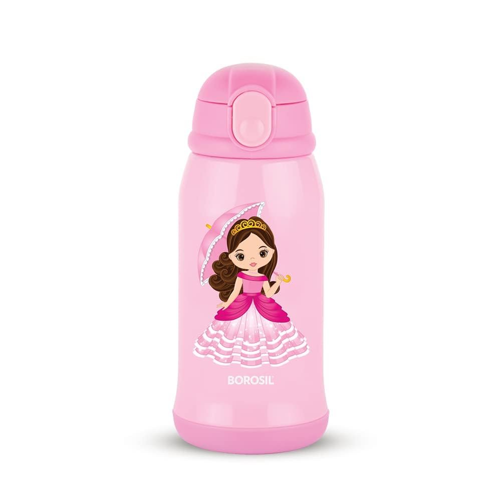 Borosil W/B-Princess Kids Water Bottle 500Ml