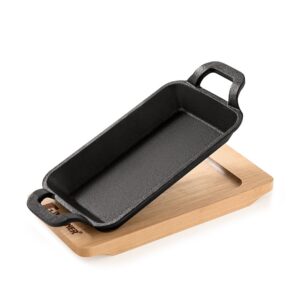 Bergner Mini Cast Iron Baking Pan with Wooden Tray