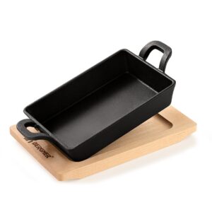 Bergner Mini Cast Iron Baking Pan with wooden Tray