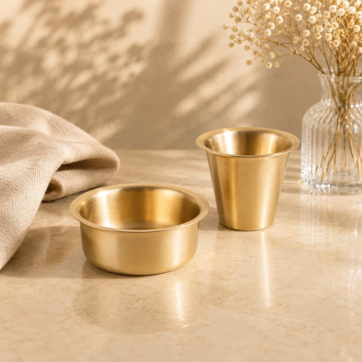 Lime (Kansa)Bronze Glass - Filter Coffee Dabra Set