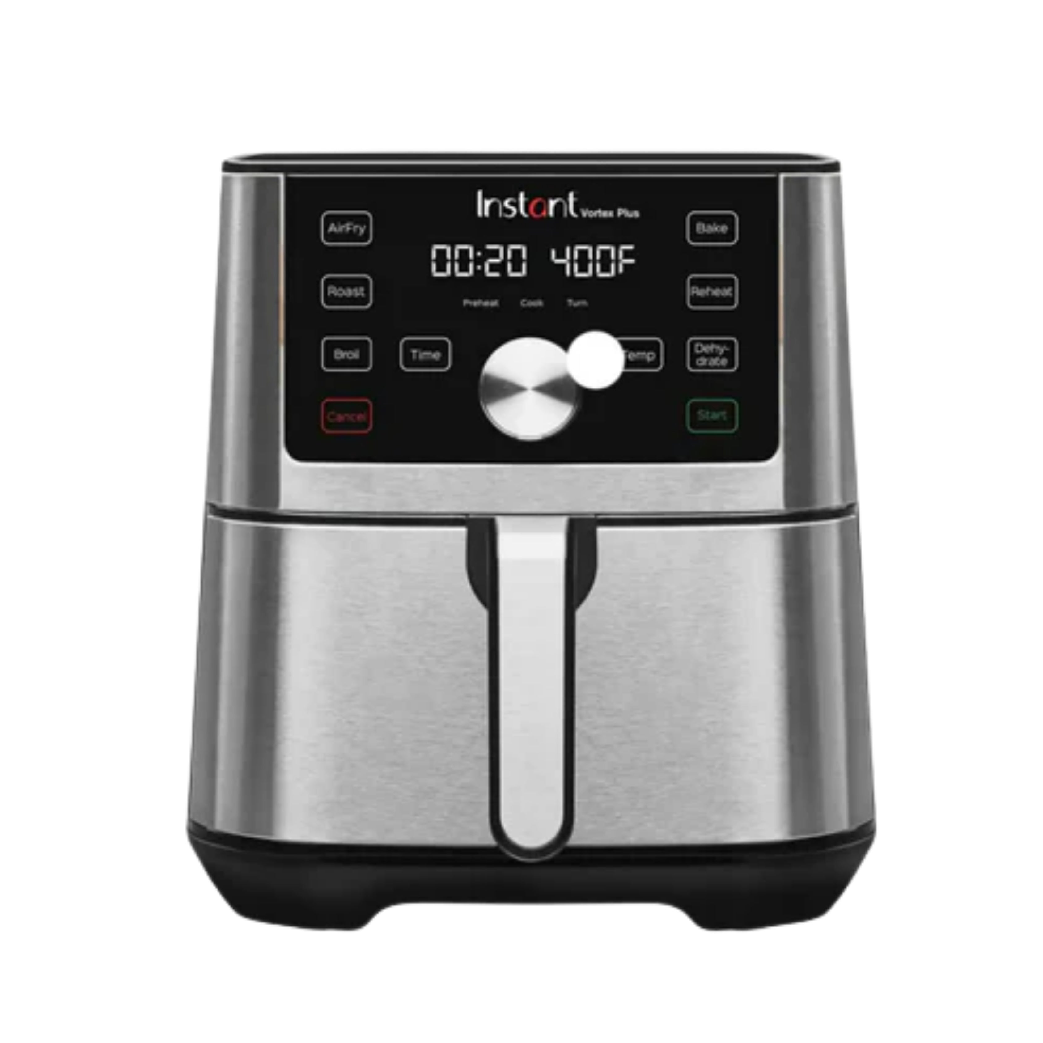 Instant Vortex SS Air Fryer | 6 Litre | Touch Control Panel | 360° EvenCrispy | Silver
