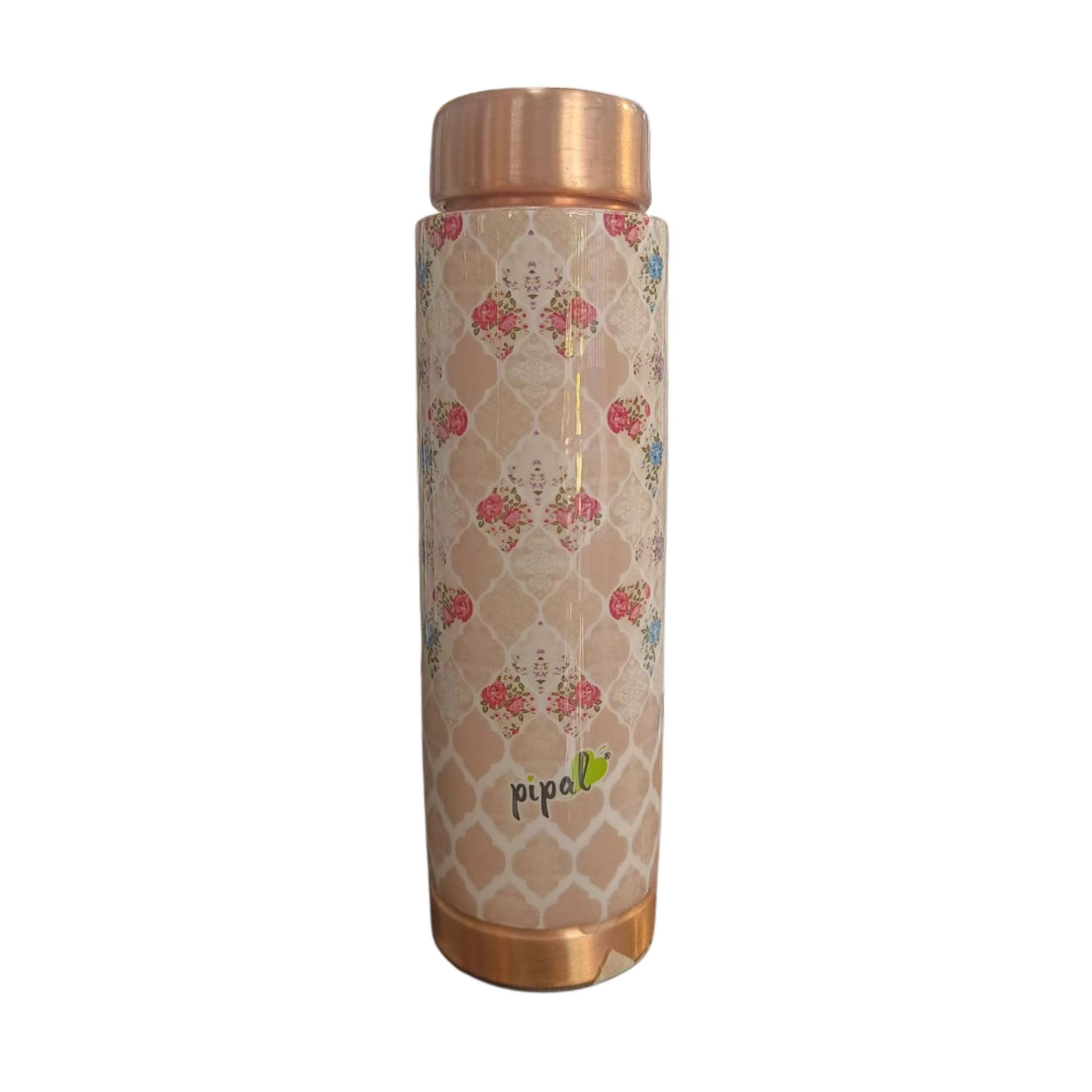 Pipal Thin Copper Water Bottle | 350ml | Tile Mosaic | Light Weight