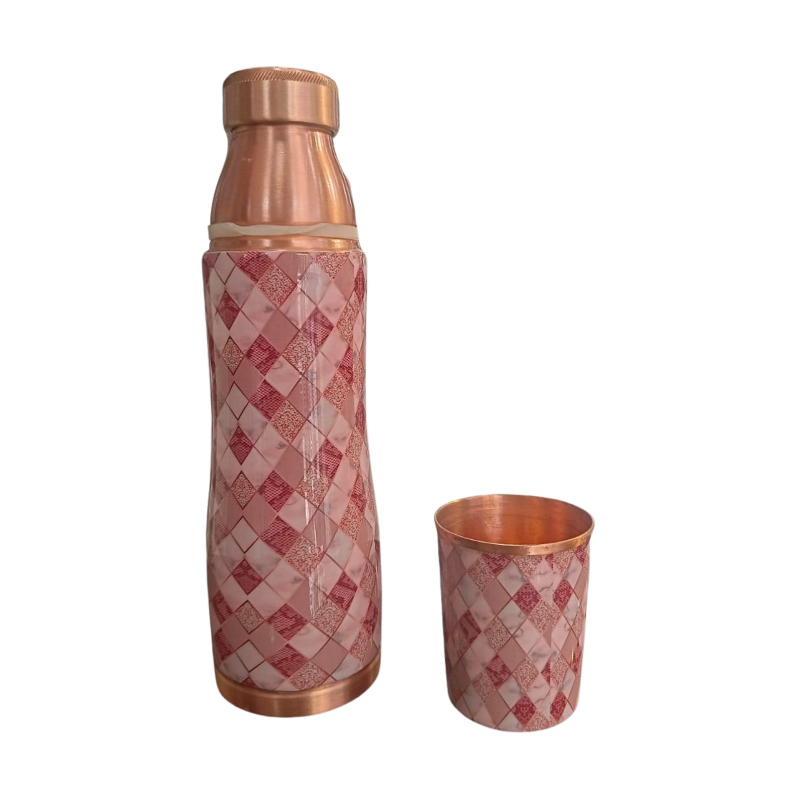 Pipal Dew Copper Water Bottle with Matching Glass