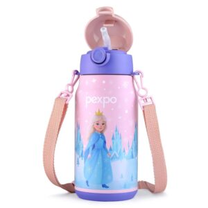 Pexpo Poggo Frozen Doll Uv Printed Design Bottle (Pink) 450Ml