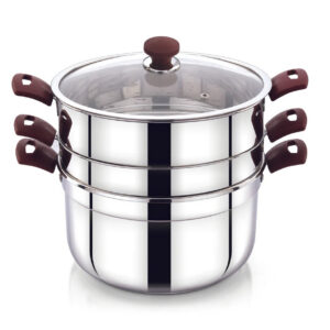 LIME Stainless Steel All In One Multi Cooker/16 Idly maker/Rice strainer/Pasta maker/steamer