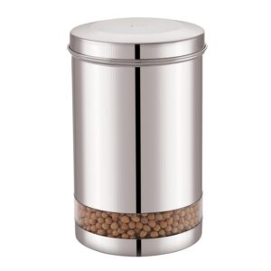 JVL Trendy Clear Stainless Steel Canister with Viewing Panel – 6 Sizes