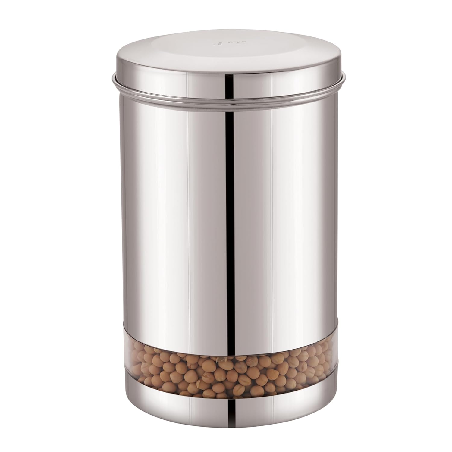JVL Trendy Clear Stainless Steel Canister with Viewing Panel – 6 Sizes