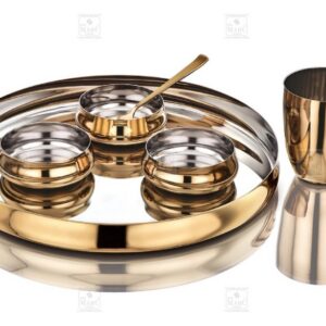 KESARIYA GOLD BULGING THALI SET