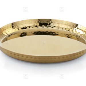 KESARIYA GOLD RICE PLATE HAMMERED