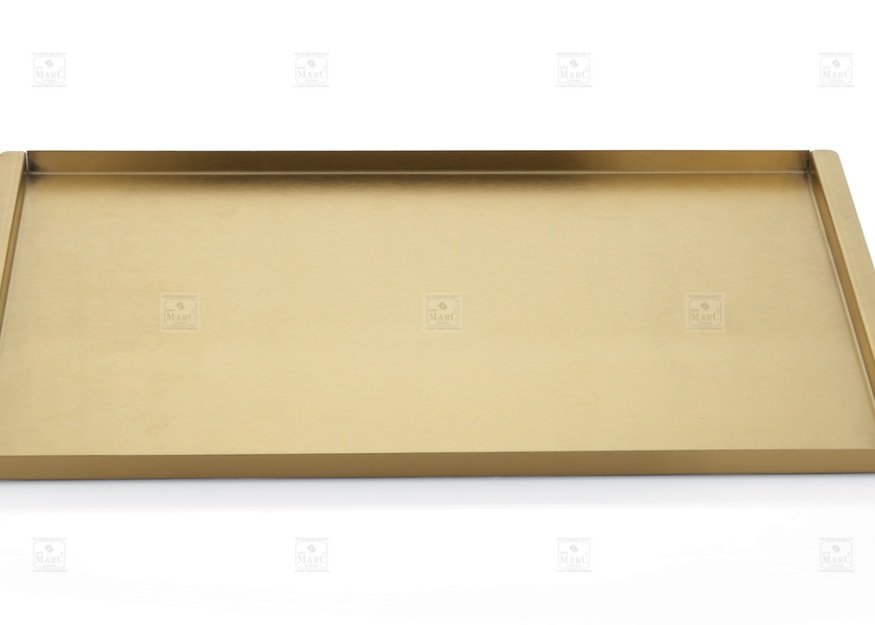 KESARIYA GOLD MATT TRAY 11 INCHES
