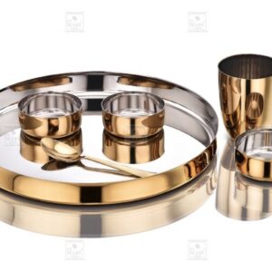 KESARIYA GOLD STRAIGHT THALI SET