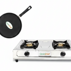 Greenchef Regal Ib Flat Tawa+Delta Lpg Stove Double Burner Combo