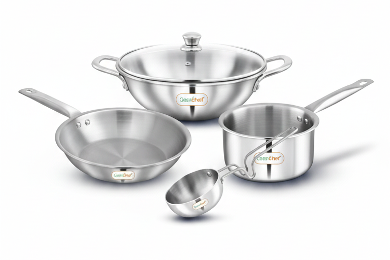 Greenchef Smart Set Tri-Ply Cookware Combo (4 Pc Set)