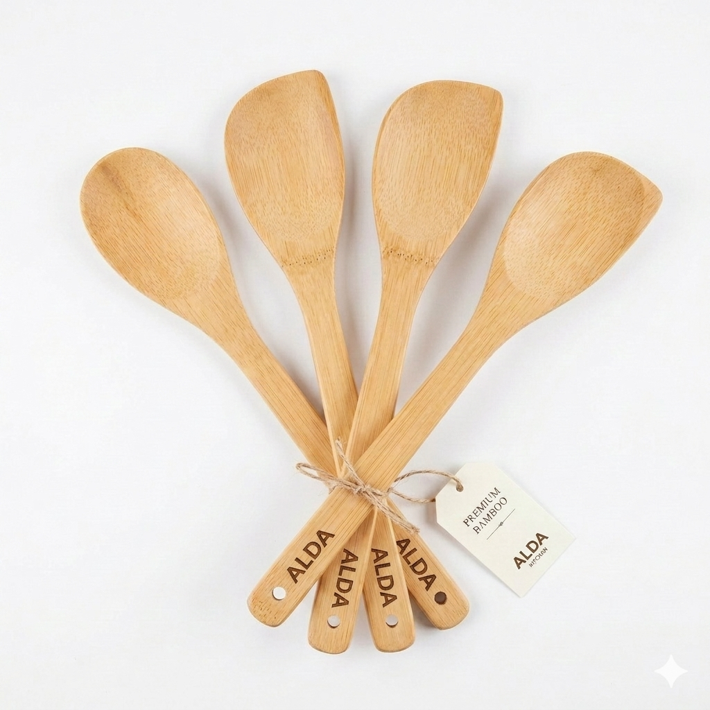 Alda Kitchen Tools Bamboo Saute Spoon(Set Of 4)