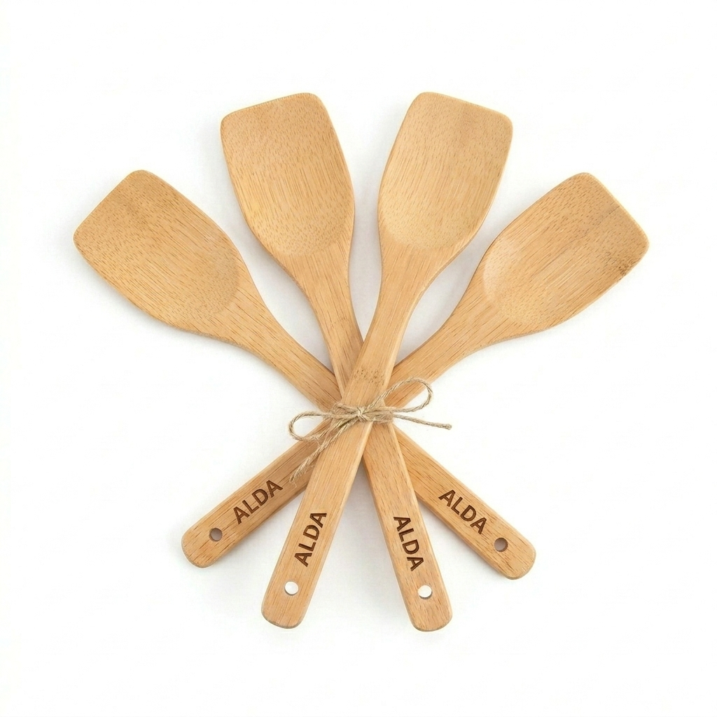 Alda Kitchen Tools Bamboo Solid Turner(Set Of 4)