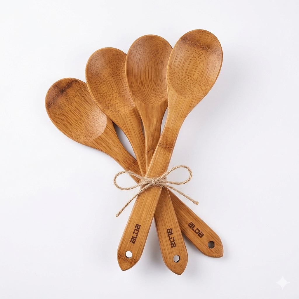 Alda Kitchen Tools Bamboo Solid Spoon(Set Of 4)