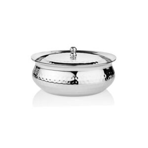 KESARIYA 17 CM/ 1 LTR HAMMERED INOX DISH