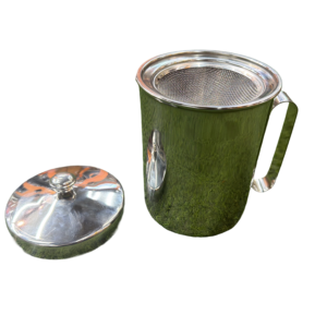 Lime Stainless Steel Oil and Juice Soup Strainer with Pot - 1000 ML /1200 ML- Kitchen Cooking Tool