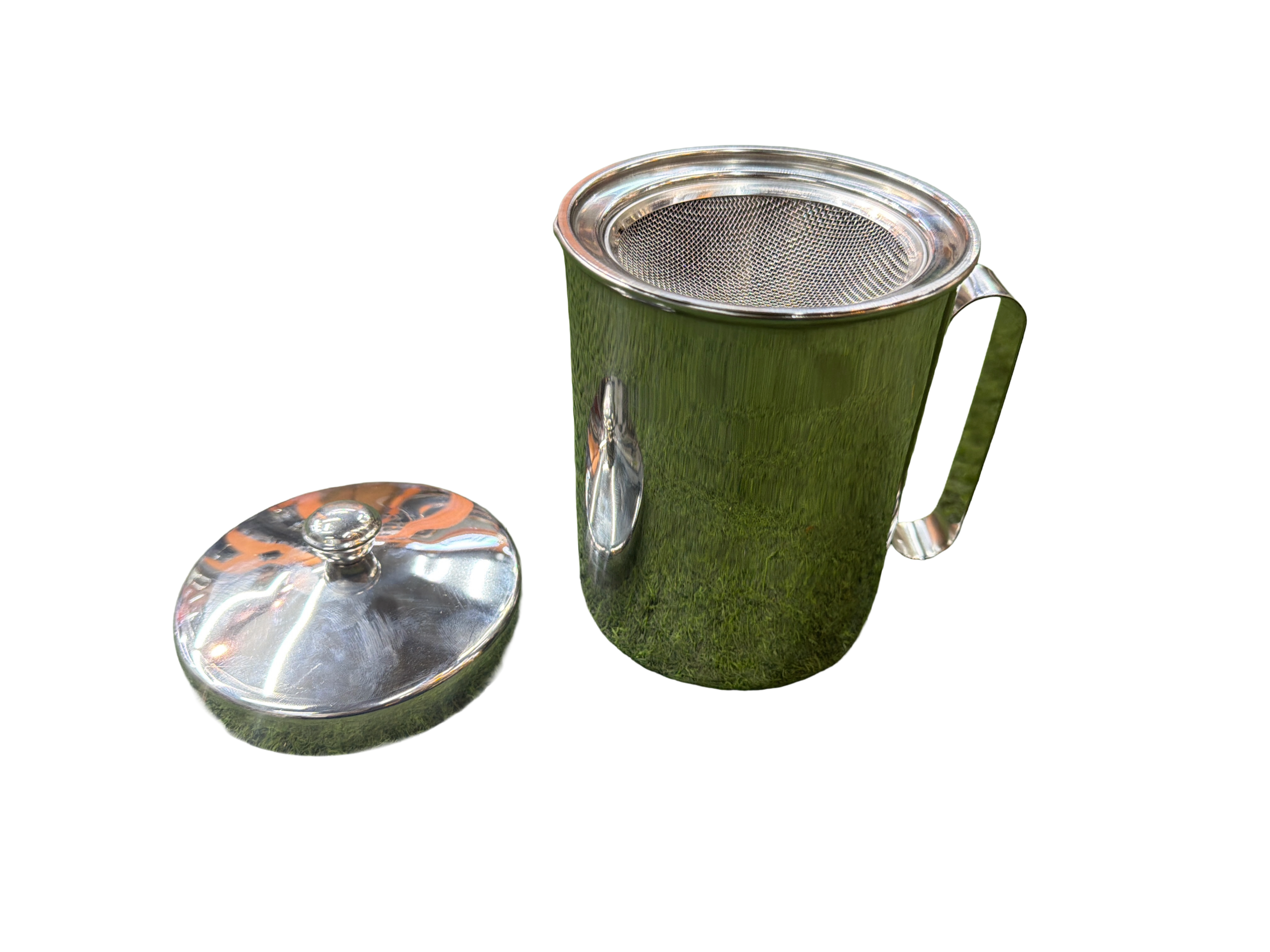 Lime Stainless Steel Oil and Juice Soup Strainer with Pot - 1000 ML /1200 ML- Kitchen Cooking Tool