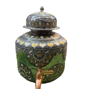 Lime stainless steel Meenakari Mataka/ water pot 5 liters